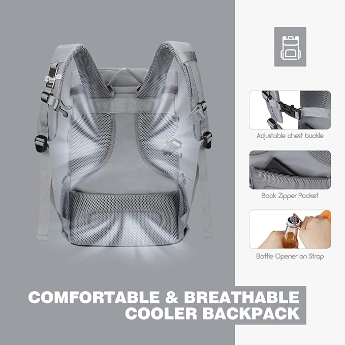 Maelstrom Cooler Backpack - 35/50 Can Insulated Soft Cooler Lunch Bag for Camping, Beach, Hiking & Shopping