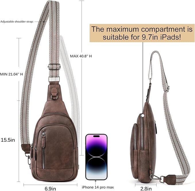 CLUCI Crossbody Bags for Women Men,Leather Sling Bag Cross Body Backpack for Woman Gifts for Women Birthday Unique