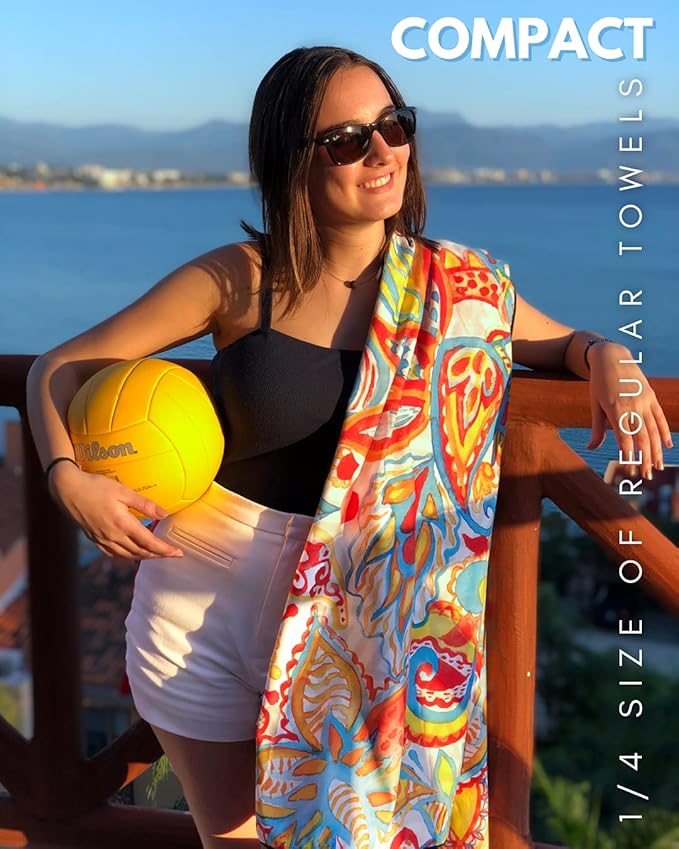 ECCOSOPHY Microfiber Beach Towel - Sand Free Towels are Quick Dry, Light Weight, Super Absorbent - Perfect Pool, Travel, Cruise, Camping Essentials - Oversized Extra Large for Adults 71x35 in