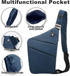 Anti Theft Travel Bag, One Shoulder Large Capacity Cross-body Bag Chest Fashion Lightweight Sling Bags for Travel Sports