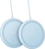Wireless Charger, 15W Max Fast Wireless Charging Pad 2-Pack Compatible with iPhone16/16Plus/16Pro/16ProMax/iPhone15/15Pro/15Plus/14/13/12/Samsung S24 /S24Ultra/S23Ultra/S22/S21,AirPods Pro 2 Blue