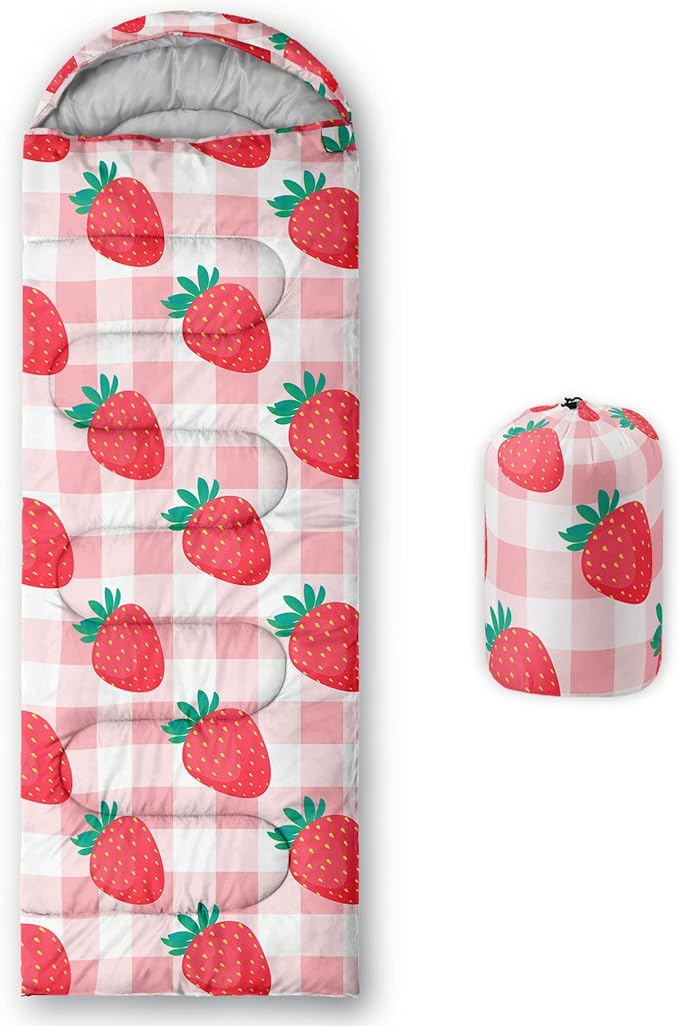 Kids Sleeping Bag for Boys Girls,Rocket Moon Print-Lightweight Warm Portable Outdoor Indoor-Waterproof Cold Weather Resistant Sleeping Bag for Camping Hiking