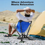 Camping Chairs for Adults - 600 LBS Capacity Rugged Outdoor Folding Chair, Compact Foldable Chair with Quick Setup & Carry Bag - Portable Camping Chair for Picnic, Fishing, Backyard - Blue