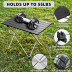Folding Camping Chair Set of 3, Portable Adjustable Camp Chairs & Black Table, Large Lawn Chair Portable for Adults Hiking, Fishing, Picnic, Outdoor BBQ, Travel, Sports, & Storage Bags