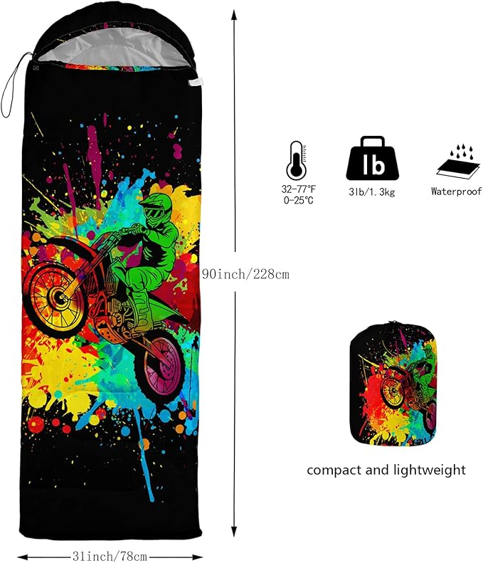 Axolotl Unicorn Sleeping Bag for Kids Boys Girls–Lightweight Warm Cold Weather Sleeping Bags,Waterproof Portable Sleeping Bag with Compression Sack for Camping Backpacking Outdoor Indoor