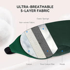 Mavogel Cotton Sleep Eye Mask - Breathable Light Blocking Sleep Mask, Soft Comfortable Night Eye Mask for Men Women, Eye Cover for Travel/Sleeping/Shift Work, Includes Travel Pouch (Green)