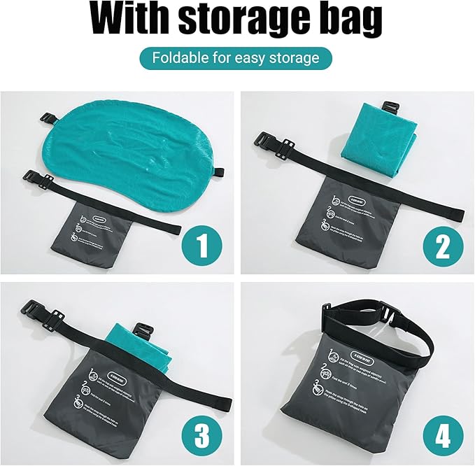 HOMBYS Beach Pillow Inflatable Camping Pillow Pool Pillow-Won’t Blow Away on Windy Beaches, Soft & Durable, Foldable and Portable, with Straps and Sandbag.(Blue, 17"x12.6"x4.7")