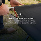 Teton Camping Cot with Patented Pivot Arm, Folding Camping Cot, Durable Heavy Duty Canvas, Comfortable Sleeping Bed for Adults, Portable