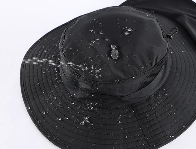 Home Prefer UPF 50+ Sun Hats for Men Women Wide Brim Fishing Hat with Neck Flap Summer Safari UV Protection Bucket Hat