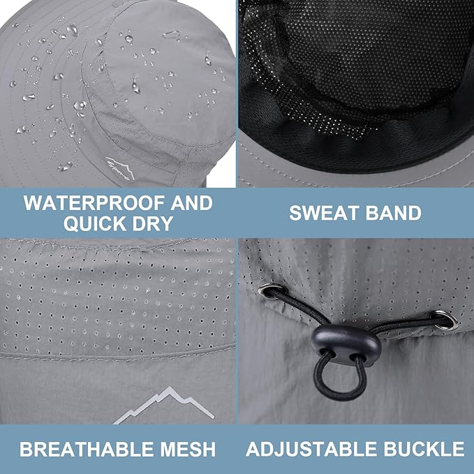 Sun Hat for Men Women with Neck Flap,UPF 50+ UV Protective Hiking Fishing Hats,Wide Brim Sun Hat for Women&Men
