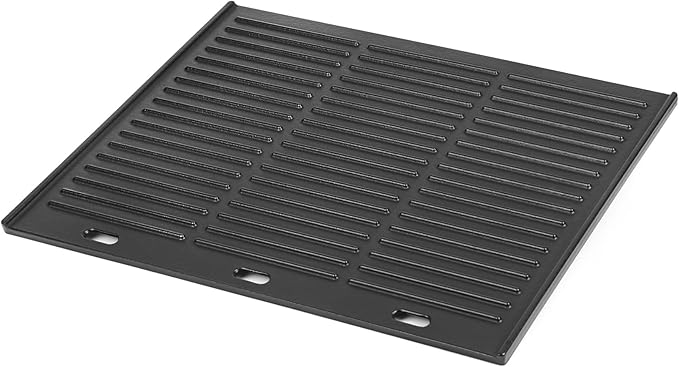 Onlyfire Universal Cast Iron Griddle, Reversible Cooking Griddle for Gas/Charcoal Grills, 17.9" x 13.8"