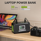 GENSROCK Portable Power Bank, 24,000mAh Portable Laptop Charger with 150W Peak AC Outlet, 8-Port Compatible with iPhone Series, MacBook, Dell, Samsung for Outdoor Camping Home Office Emergency.