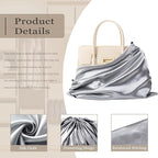 Vonty 3 Pack Silky Dust Bags for Shoes and Purses, Satin Drawstring Bag for HandBags Boots - Grey Shoe Bag Silk Dust Cover Bag Protector Travel Storage Pouch(23.6 x 19.6 In)