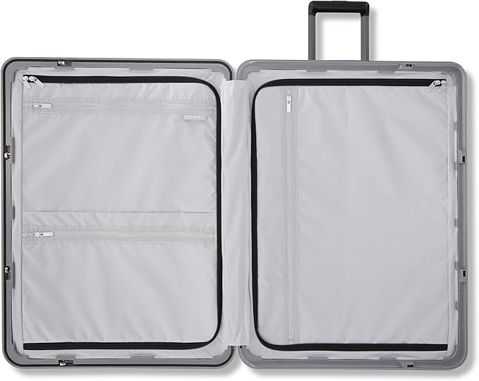 Framelock Max 21” Carry-On Hardshell Zipperless Luggage - Highly Secure Integrated Eazylock™ Mechanism - RightHeight™ Adjustable Handle System - 360° Spinner Wheels - Airline Approved - Asphalt Black