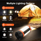 Rechargeable Camping Light with Stand, 73.2" Cordless Work Light, 5000LM, 100W LEDUSB-C Fast Charge 360° Adjustable, 5 Modes & 48H Runtime, Camping Lights for Outdoor, Job Site, Garage, Emergency