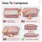 Veken 9/11 Set Compression Packing Cubes for Travel Essentials,Compressible Expandable Large Luggage Organizer Bags for Clothing,Durable Space Saver Storage Bags with Toiletry Bags(Light Coral)