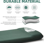 3.15" Self Inflating Camping Sleeping Pad, Ultra-Thick Elasticity Foam Fast Inflating 4-Season Insulated Durable Camping Mat Air Mattress with Pillow, for Tent, Car, Camping, Traveling, Green