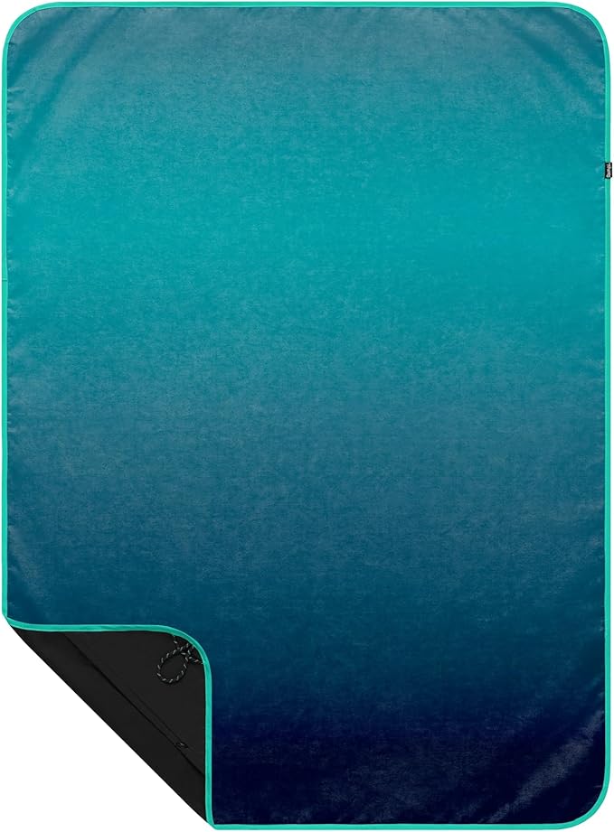Rumpl Everywhere Mat, Waterproof Picnic Blanket and Ground Mat for Camping, Hiking, and Picnicking, 52x75 Inches, Ocean Fade