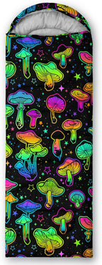 AILONEN Outer Space Astronaut Camping Sleeping Bags,Lightweight & Waterproof,3 Season Warm & Cool Weather,Cartoon Sleeping Bags for Kids,Boys Girls Travelling,Outdoors