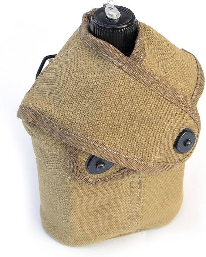 WW2 US Navy Canteen with Cup Cover Khaki 1943 WWII US Marine Corps