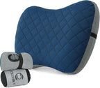 Camping Pillow with Removable Cover- Inflatable Pillow - Travel Pillows for Backpacking & Airplane, Lumbar Support Blow Up Pillow Washable Pillowcase, Compressible, Comfortable Pillows(w/Cover)