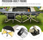 YELLOW JACKET Camping Cot with Mattress for Adults, Folding Sleeping Cot 600lbs Max Load, Portable Camping Cot with Carry Bag, 28" Wide Cot for Camping, Home,Office,Travel (Black)