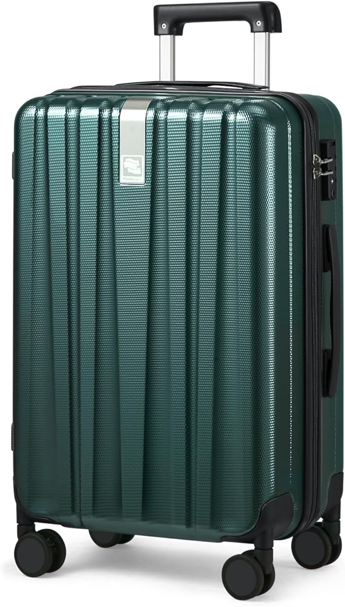 Hanke 29 Inch Luggage Suitcases With Spinner Wheels Lightweight PC hardside Rolling Suitcase With Travel Lock, Checked-Large 29-Inch(Blackish Green)