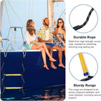 Heavy Duty 5-Step Boat Rope Ladder – 400lbs Capacity, Extra-Long Design for Easy Boarding. Perfect for Inflatable Boats, Fishing Boats, Kayaks, Motorboats, and Canoes. Ideal for Safe Marine Use
