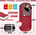KingCamp Sleeping Bag for Adults, Cold Weather & Warm Extra Wide Big & Tall XL Portable Waterproof Flannel Sleeping Bags, Essentials Gear Accessories for Camping Backpacking Hiking Indoor & Outdoor