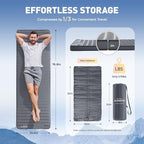 Elegear Air & Foam Camping Sleeping Pad, HexaFoam Camping Mattress Pad with Built-in Foot Pump Memory Foam Camp Pad 4-Season Camp Sleeping Mat for Travel/Car/Tent, Gray