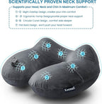 Inflatable Travel Pillows for Airplanes, Easy Blow Up Inflatable Travel Neck Pillows for Air Travel Sleeping Long Flight, Comfort Travel Air Pillows for Car Train Office Nap Camping