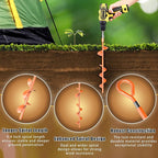 Eazy2hD 6 Pack Tent Stakes Heavy Duty, 15 Inch Ground Anchors Screw in, Metal High Winds Trampoline Stake with Nut and Tool, Spiral Anchor Kit for Camping, Shed, Swing Set, Canopy, Car Ports