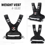 FUFF weighted vest woman 4–10 lb/11–20 lb/20–32 lb Unisex with 6 Weight Bags, Reflective Adjustable Weighted Vest for Walking, Exercise and Strength Training