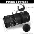 Waterproof Outdoor Blanket 82”X 55” Packable, Stadium Blankets for Camping with Sherpa Fleece Lining, Large Windproof Emergency Throw Mat for Garss Picnic Hiking Road Trip, Machine Washable, Black