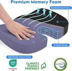 CushZone Seat Cushion - Memory Foam Office Chair Cushion for Sciatica, Tailbone & Back Pain Relief - Orthopedic Coccyx Pillow for Car, Airplane, Pregnancy & Long Sitting at Work, Black