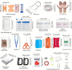 Survival Kit, 252Pcs Survival Gear First Aid Kit with Molle System Compatible Bag and Emergency Tent, Emergency Kit for Earthquake, Outdoor Adventure, Hiking, Hunting, Gifts for Men Women (Black)