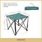 ARROWHEAD OUTDOOR 26” (66cm) Portable Camping Folding Table, 2 Cup Holders, Square, Carrying Case, Steel Frame, High-Grade 600D Canvas