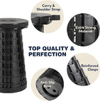 Upgraded Collapsible Stool 2-Pack, 620lbs Max Weight, Lightweight Yet Sturdy, Portable Retractable Foldable Telescoping Camping Stool for Adults Outdoor Fishing Hiking Travel BBQ