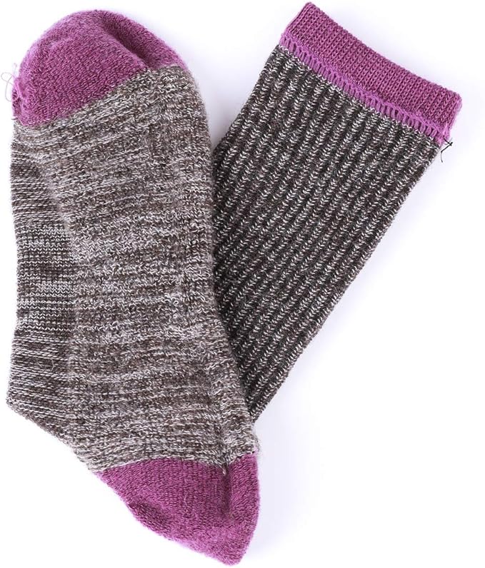 EnerWear 4 Pack Women's Merino Wool Outdoor Hiking Trail Crew Sock