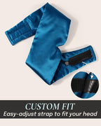 Zenssia Satin Sleep Mask for Women and Men, Lightweight Padded Eye Mask with Adjustable Strap, Comfort Blackout for Travel and Nap - Peacock Blue