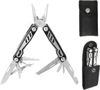 16-in-1 Compact Multitool, Full-Size, Multi Tool for DIY, High-Grip Black Handle - EDC/Hiking/Garden Essential/Outdoors