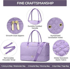 Travel Weekender Duffle Bags for Women - Large Carry On Bag with Shoe Compartment Overnight Bag with Toiletry Bag Duffel Bags with Wet Pocket for Gym Hospital Bags for Labor and Delivery Light Purple