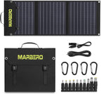 MARBERO 60W Portable Solar Panel 60 Watt Foldable Solar Panel for Solar Generators IP65 Waterproof 23% High Efficiency USB Port & DC Output(10 Changeable Adapters) for Outdoor Camping Travel Cloudy