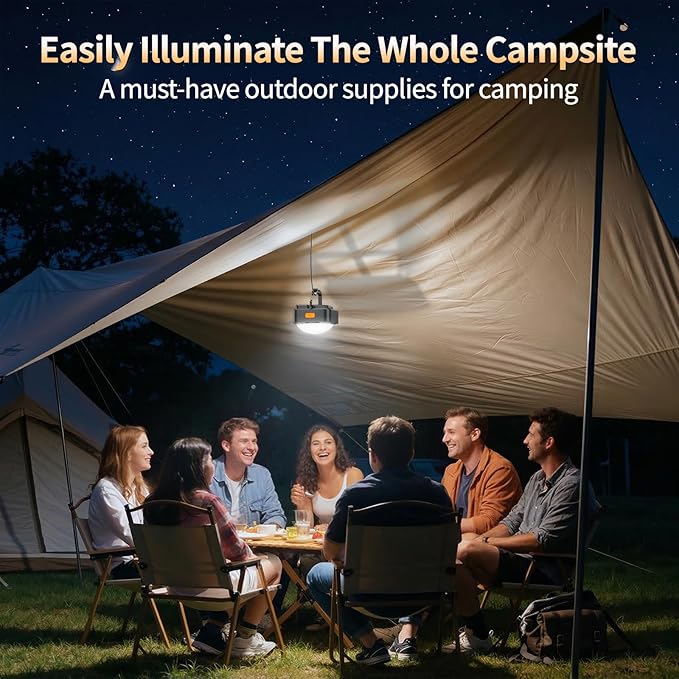 FLY2SKY Rechargeable Camping Lights 5000 mAh Tent Lights Portable LED Camping Lantern Survival Gear Essentials Camping Accessories for Hiking Backpacking Fishing Hurricane Emergency Power Outage（2PCS）