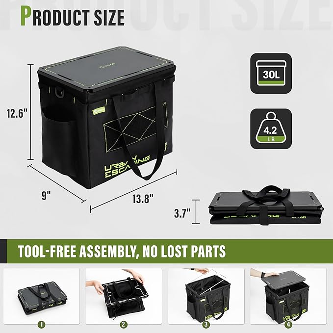 Alocs Folding Camping Table - Beach Table - 30L Tactical Bag with IGT Top Board for Outdoor, Camping Kitchen, Picnic, Travel