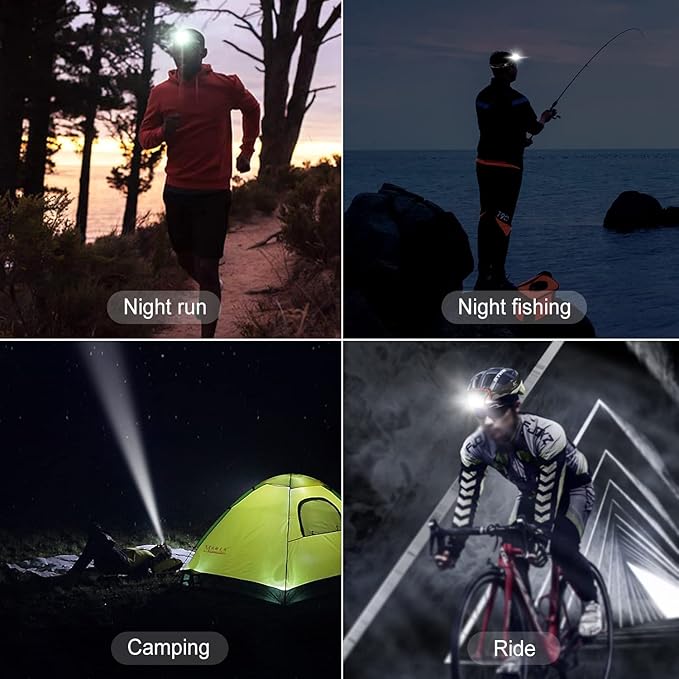 klarus HM1 2PCS IPX6 Waterproof Rechargeable Headlamp with Motion Sensor: 70 Hours Long Battery Life, Full Charge in 2.5 Hours, 440 Lumens Consistent Output, Shock and Drop Resistant