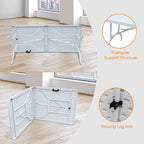 6 FT Folding Table with Carry Handle, Portable Fold-in-Half Plastic Table, Rectangle Foldable Table for Indoor/Outdoor White