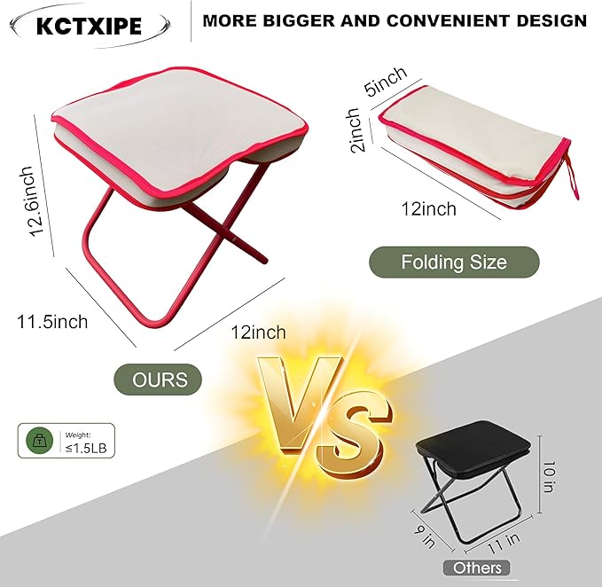 Mini Easy Carry Outdoor Chair – Compact Carry Chair for Camping, Hiking, Fishing, Gardening and Outdoor Use – Lightweight, Durable, Easy to Carry and Set Up (Khaki)