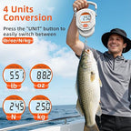 Fishing Scale Luggage Scale 132lb/60kg Digital Fish Scale, Fish Weight Scale with Backlit LCD Display, Luggage Weight Scale with 4 Units, 2 AAA Batteries, Hanging Scale for Fishermen Travelers