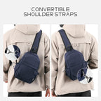 Crossbody Sling Bag Casual Shoulder Hiking Backpack with Convertible Shoulder Strap for Travel Hiking Shopping Leisure Sport
